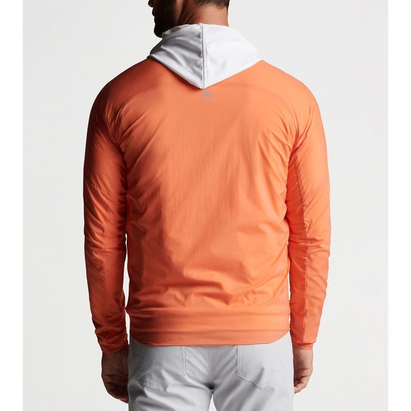 Peter Millar Hyperlight Gust Windbreaker Jacket Golf Hooded Nylon Orange Size L - Picture 4 of 6